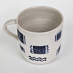 Handmade Blue Squares Mug