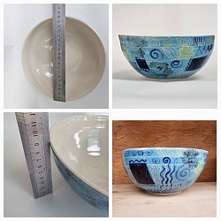 Turquoise slip bowl measurements collage