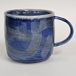 Medium blue shino swirl mug