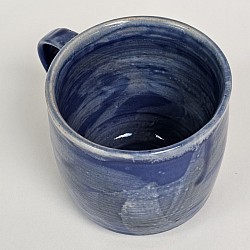 Medium blue shino swirl mug 1