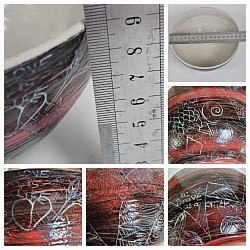 Red and black slip bowl dimensions