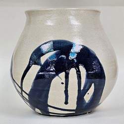 Splash glazed vase