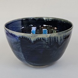 Handmade mixed blue shino small bowl