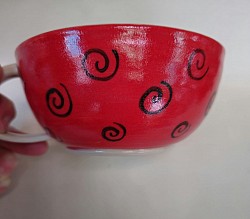 Red handled bowl