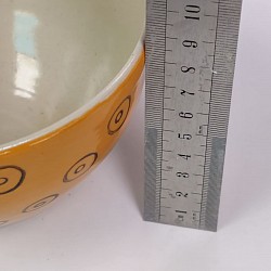8cm orange slip decorated bowl