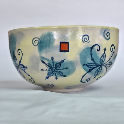 Amaco decorated medium bowl